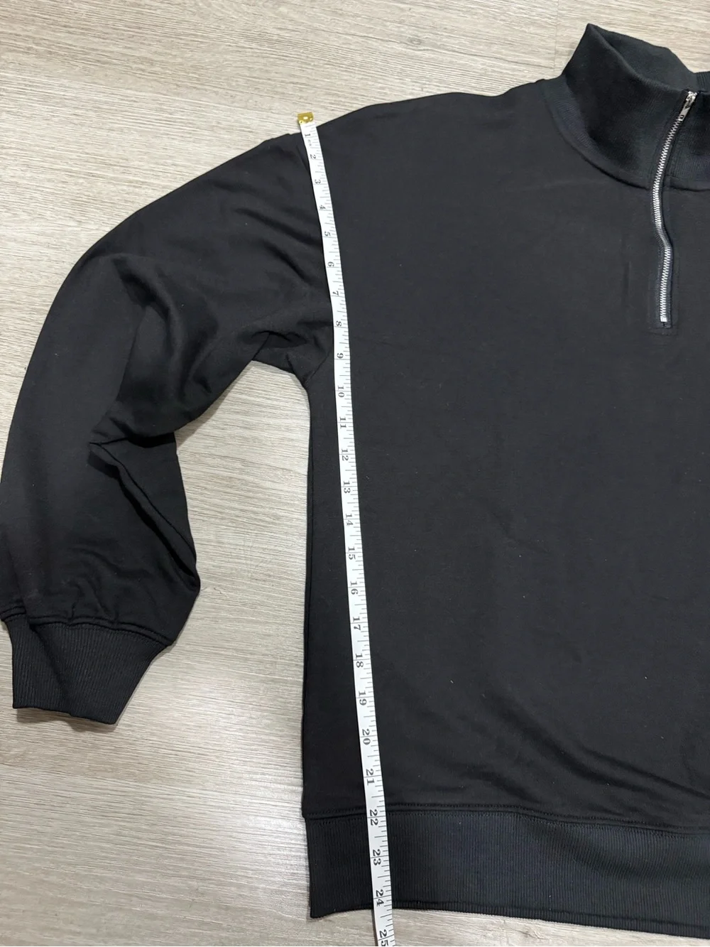 Women's Black Half-Zip Sweater with Festive Chest Embroidery